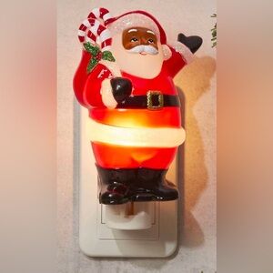 Kohl's St. Nicholas Square Black Santa Red Night Light